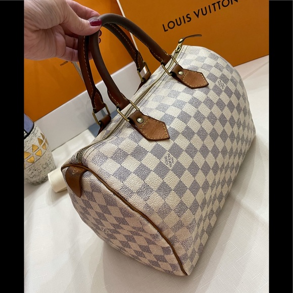 Authentic Louis Vuitton Speedy 30 Damier Azur - Picture 13 of 15